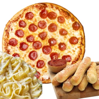 Large One Topping, Pasta, Breadsticks