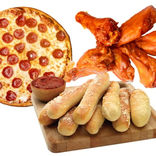 Large One Topping, 8 Wings, Breadsticks